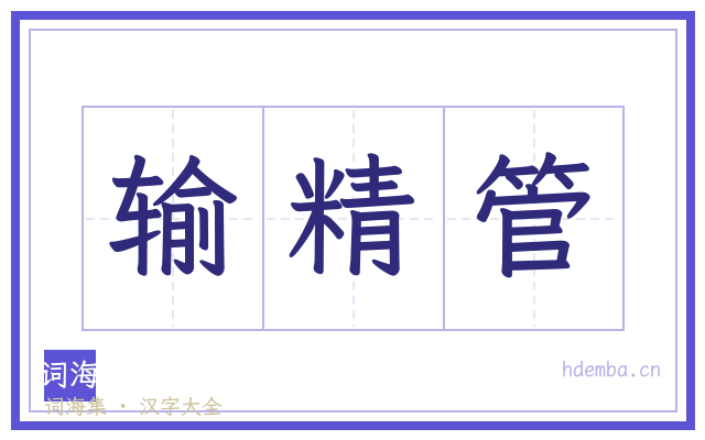 输精管的书法字
