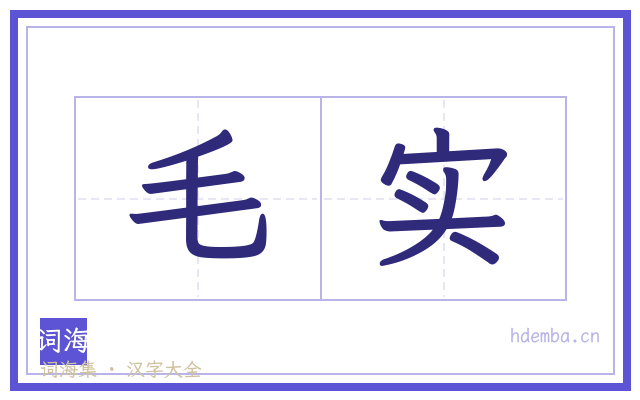 毛实的书法字