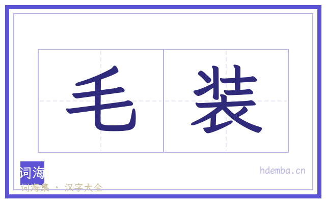 毛装的书法字