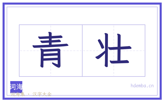 青壮的书法字