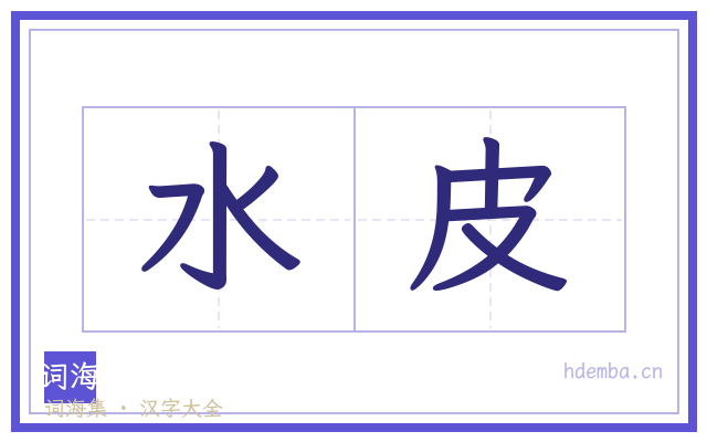 水皮的书法字