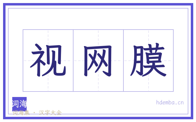 视网膜的书法字