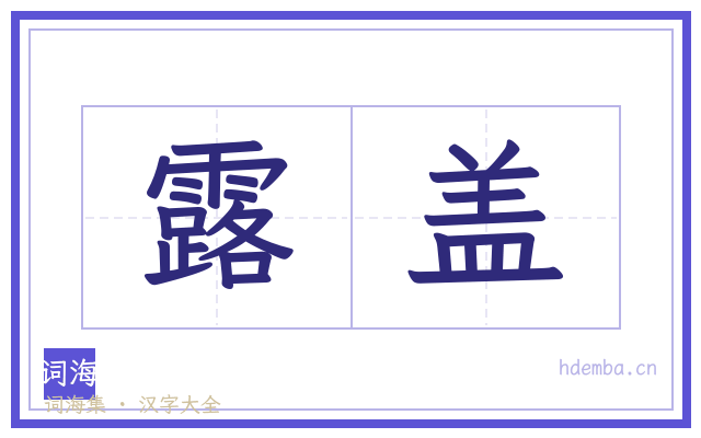 露盖的书法字