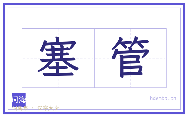 塞管的书法字