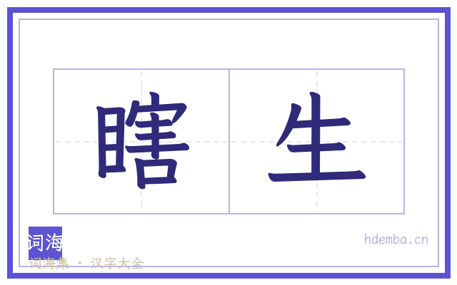 瞎生的书法字