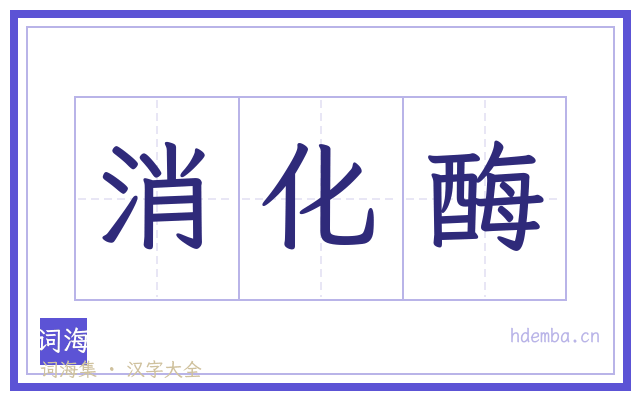消化酶的书法字