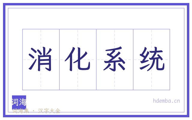 消化系统的书法字
