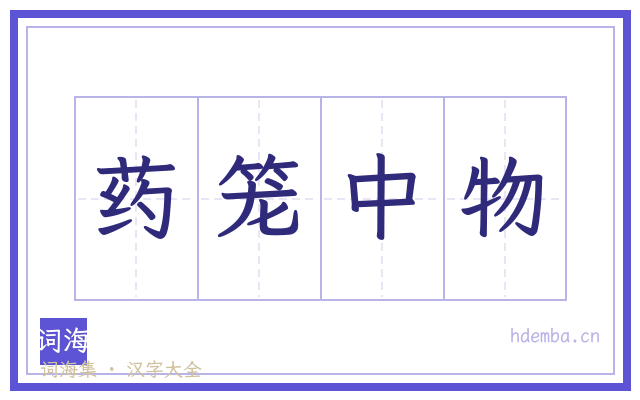 药笼中物的书法字