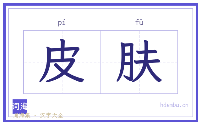 皮肤的书法字