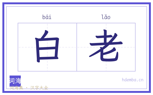 白老的书法字
