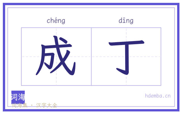 成丁的书法字