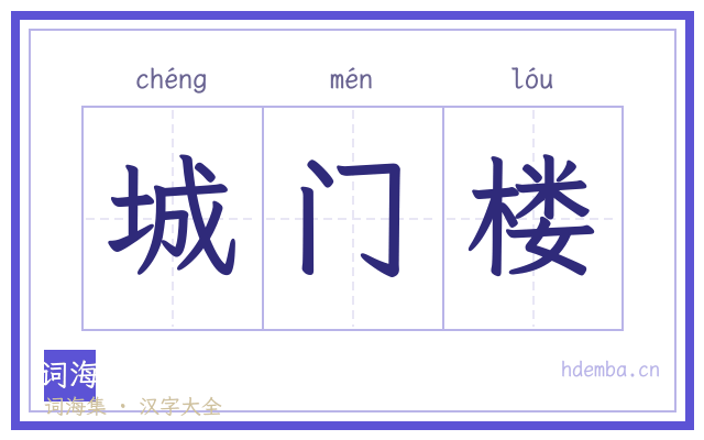 城门楼的书法字