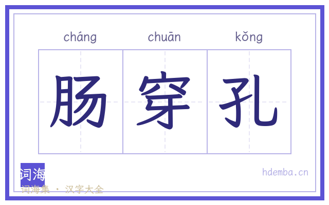 肠穿孔的书法字