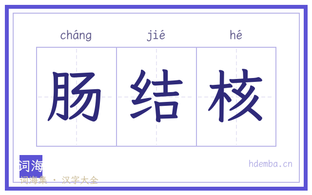 肠结核的书法字