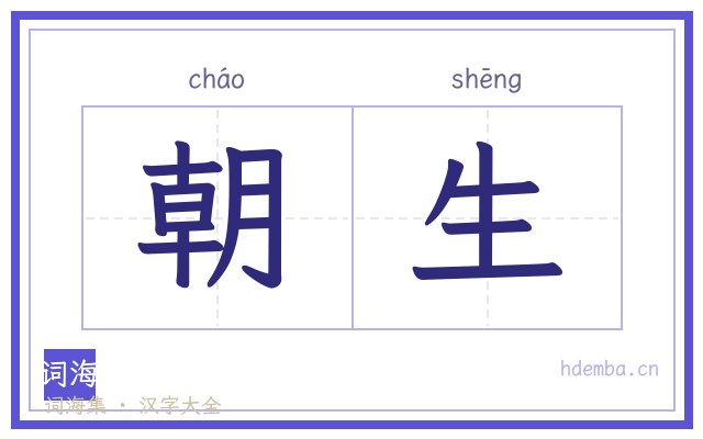朝生的书法字