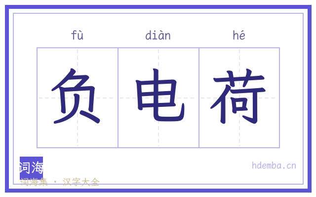 负电荷的书法字