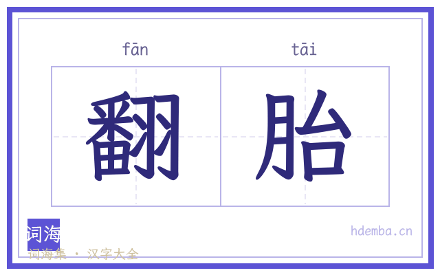 翻胎的书法字
