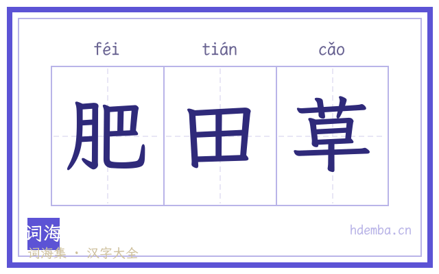 肥田草的书法字