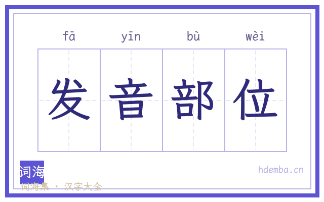 发音部位的书法字