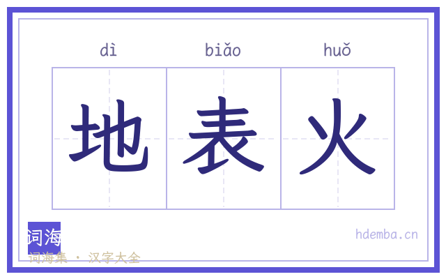 地表火的书法字
