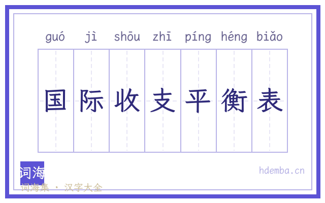 国际收支平衡表的书法字