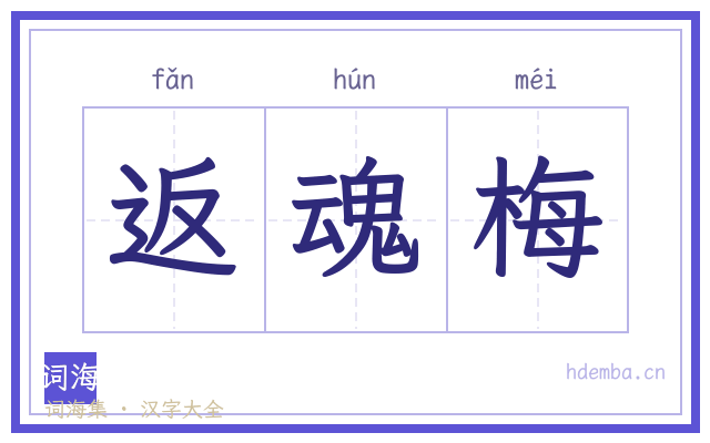 返魂梅的书法字