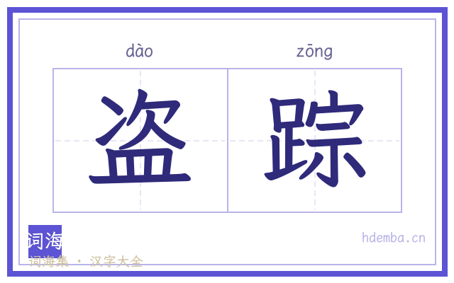 盗踪的书法字