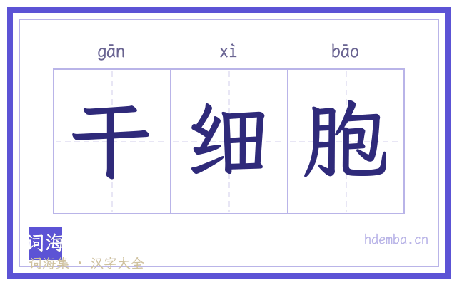 干细胞的书法字