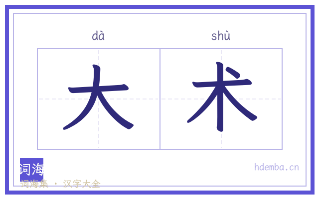 大术的书法字
