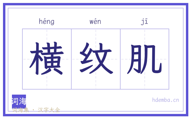 横纹肌的书法字