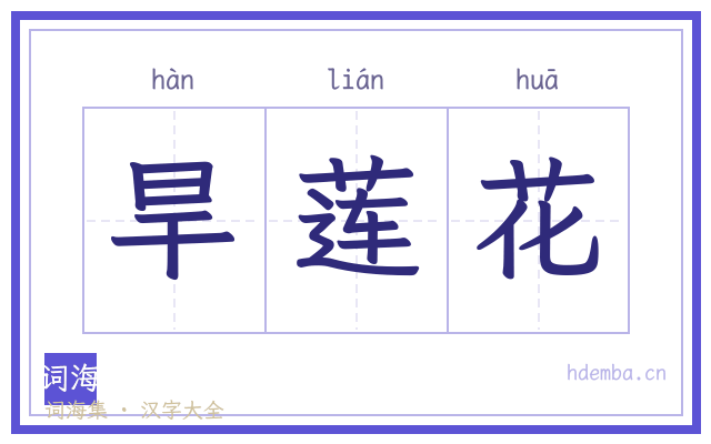 旱莲花的书法字