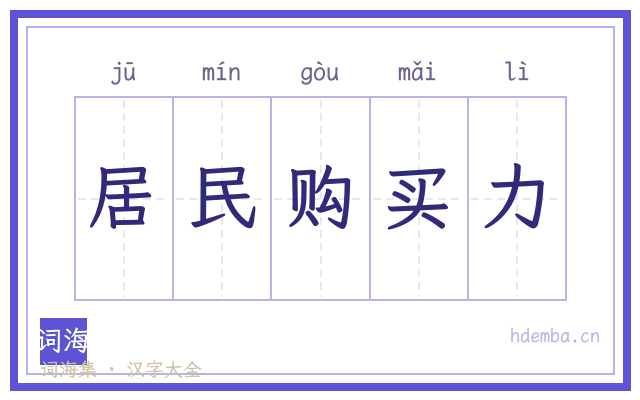 居民购买力的书法字