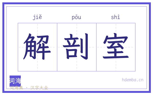 解剖室的书法字