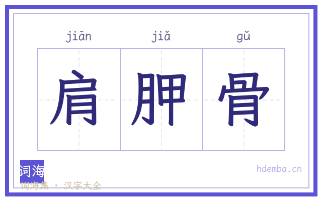肩胛骨的书法字