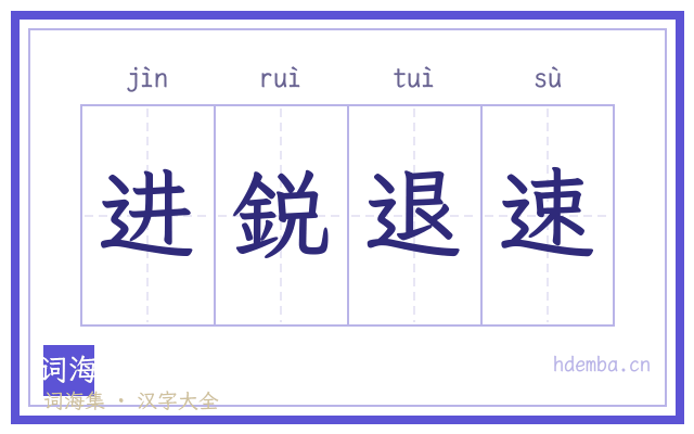 进鋭退速的书法字