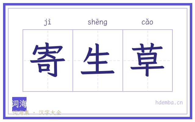 寄生草的书法字