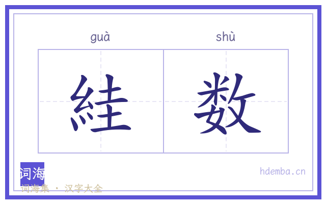 絓数的书法字