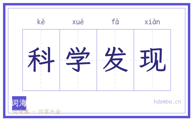 科学发现的书法字