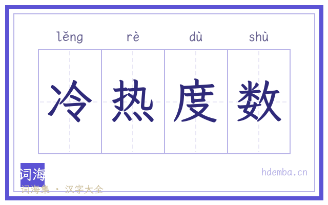 冷热度数的书法字