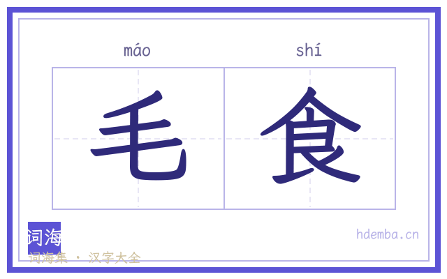 毛食的书法字