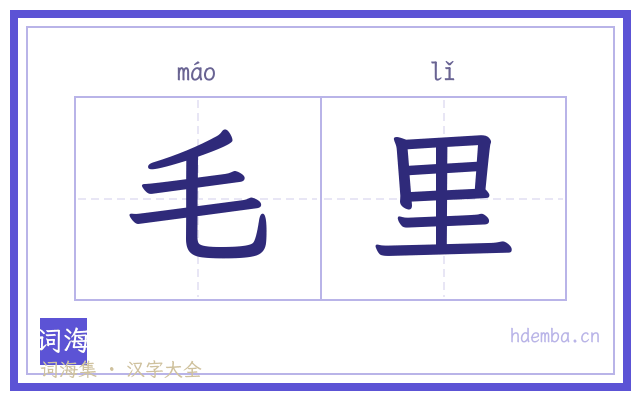 毛里的书法字