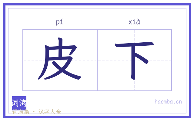 皮下的书法字