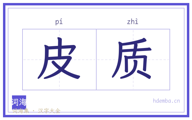 皮质的书法字