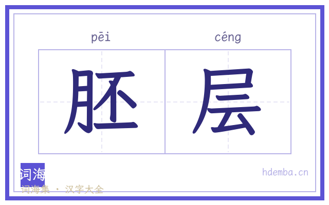 胚层的书法字