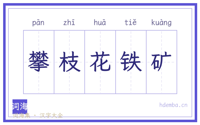 攀枝花铁矿的书法字