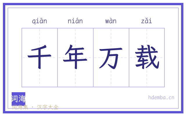 千年万载的书法字