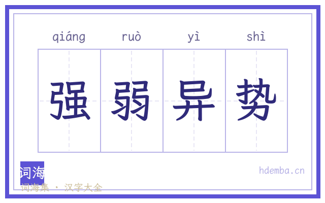 强弱异势的书法字