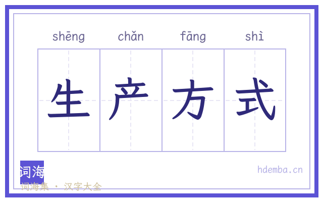 生产方式的书法字