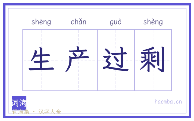 生产过剩的书法字