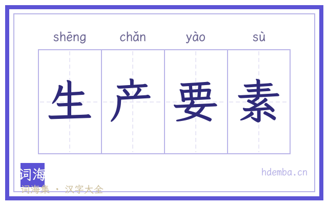 生产要素的书法字